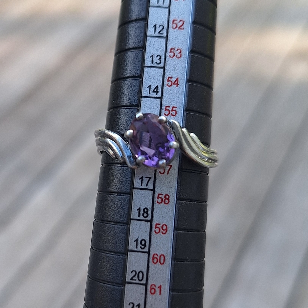 Southwestern Amethyst Ring 'PGR', Retro Style Sz 8 Marked "Sterling" VTG - Picture 11 of 11